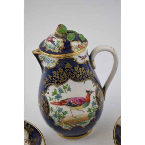 132D - Booths Silicon china, circa mid 19th century, to include a hot water jug with rose finial, 2 cups, 2... 