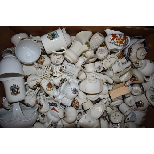 136 - A collection of crested china items to include animals, jugs, vases and varying forms and decoration... 