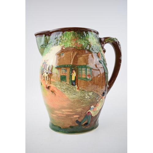 152A - Royal Doulton embossed limited edition jug 'The Regency Coach', 197/500, 28cm tall.