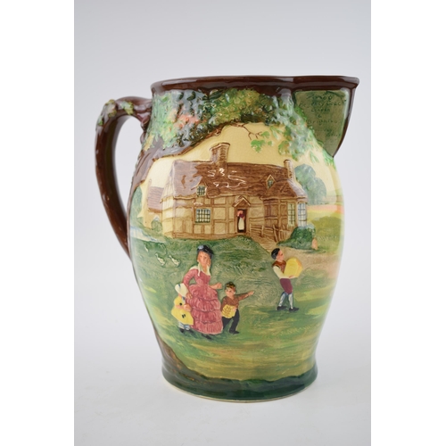 152A - Royal Doulton embossed limited edition jug 'The Regency Coach', 197/500, 28cm tall.