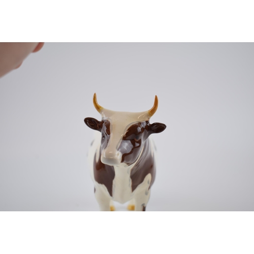 74B - Beswick Ayrshire Bull 1454B (restored horns).