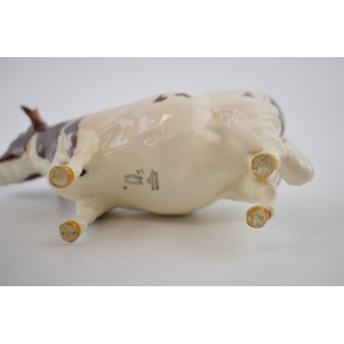 74B - Beswick Ayrshire Bull 1454B (restored horns).