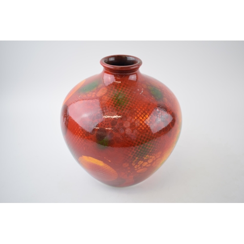 85A - Anita Harris Art Pottery large bulbous trial vase in the 'Supernova' pattern, designed and painted b... 