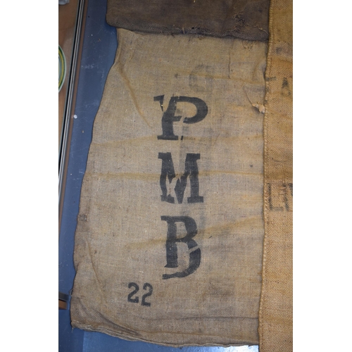 469 - 5 antique hessian sacks to include 3 Potato Marketing Board, 1 BOCM Cake and a Farmers Co Ltd Liverp... 