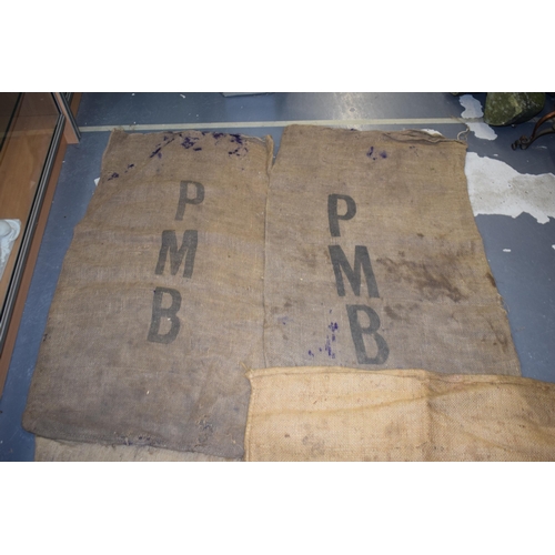 469 - 5 antique hessian sacks to include 3 Potato Marketing Board, 1 BOCM Cake and a Farmers Co Ltd Liverp... 