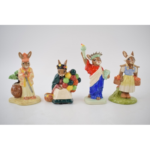 165B - Boxed Royal Doulton Bunnykins, all limited edition, to include the Old Balloon Seller, Samurai, Stat... 