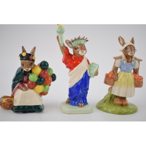 165B - Boxed Royal Doulton Bunnykins, all limited edition, to include the Old Balloon Seller, Samurai, Stat... 