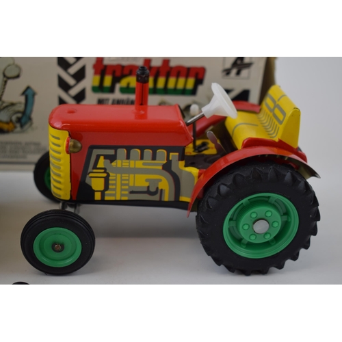 488 - Boxed Zetor Traktor / Tractor and trailer, Kovap Czechoslovakia, in red colourway, with yellow trail... 