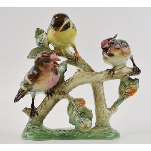 149B - Rare Goebel W. Germany Lang 4 1966, Three Birds on a Branch. Height 16cm.