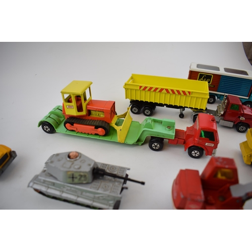 490 - A collection of vintage die cast toy cars by Matchbox, Britains, Farbs 'Myles Ahead' 1971 Mattel and... 