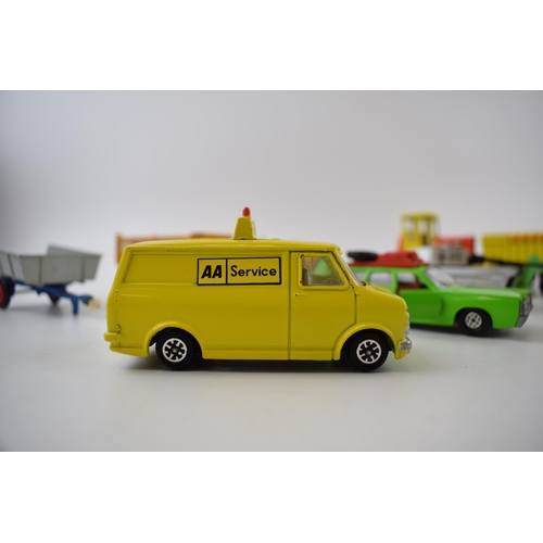 490 - A collection of vintage die cast toy cars by Matchbox, Britains, Farbs 'Myles Ahead' 1971 Mattel and... 