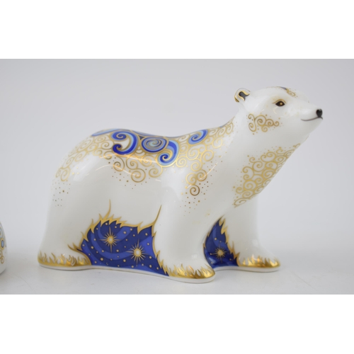 48 - Two Royal Crown Derby paperweights, Polar Bear Cub Standing and a further Polar Bear Cub Sitting, bo... 