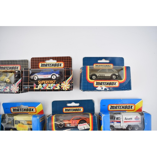 459B - A collection of boxed Matchbox die cast model toy cars to include MB5 Peterbilt Tanker, MB-12 Modifi... 