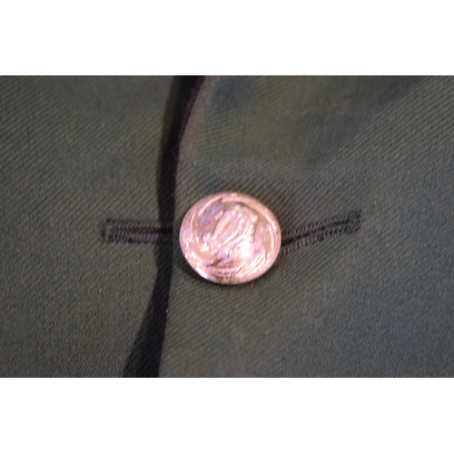 254 - Military Green blazer, by Brayshaw of Leeds, with Irish lyre buttons.