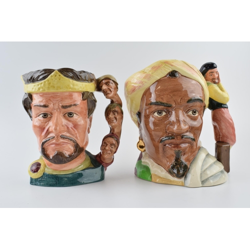 92 - Large Royal Doulton character jugs to include Othello D6673 and Macbeth D6667 (2).