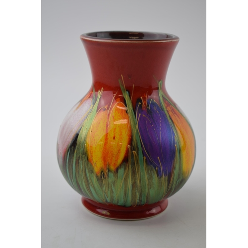 10 - Anita Harris Art Pottery vase, decorated with in the Crocus pattern, 15cm tall, signed by Anita.