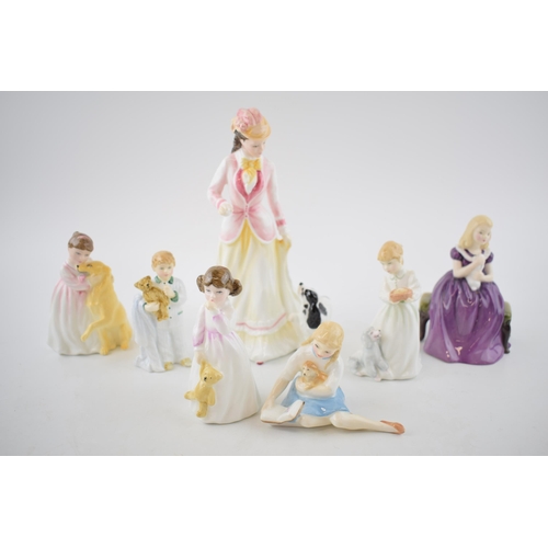 109 - Royal Doulton figures to include Sarah (limited edition) with smaller Dinnertime, My Pet, Sleepyhead... 