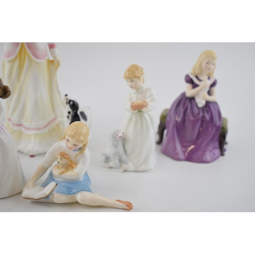 109 - Royal Doulton figures to include Sarah (limited edition) with smaller Dinnertime, My Pet, Sleepyhead... 