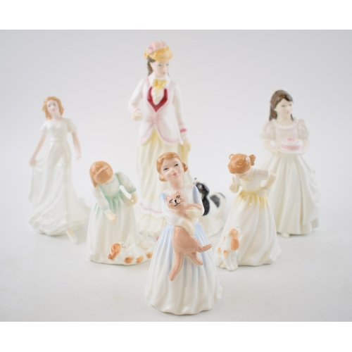 110 - Royal Doulton figurines to include Friendship, Sarah, Birthday Girl and others (6).