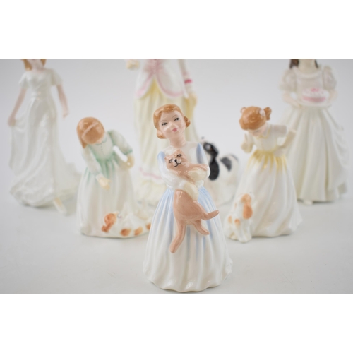 110 - Royal Doulton figurines to include Friendship, Sarah, Birthday Girl and others (6).