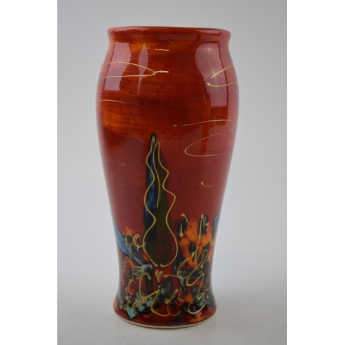 12 - Anita Harris Art Pottery vase, decorated with the Tuscany pattern, 18cm tall, signed by Anita.