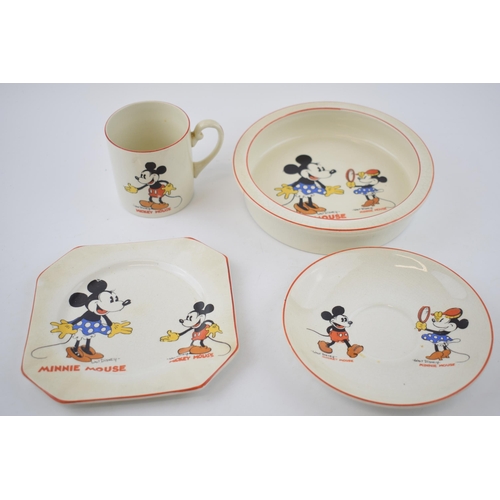 142 - A collection of Wadeheath Ware, Manufactured by Permission Walt Disney Mickey Mouse Ltd. To include ... 