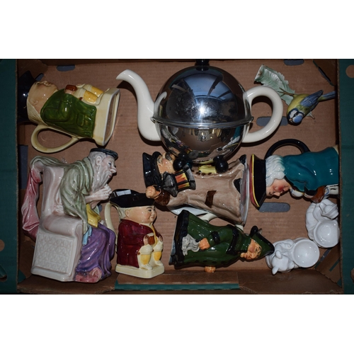 152 - Pottery to include Toby jugs to include a Melba Ware Shylock, Kirkhams, a Goebel bird and jugs / vas... 