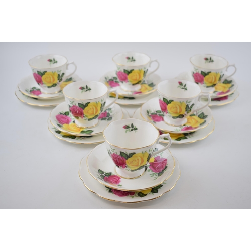 159 - Royal Albert 'June Delight' pattern tea service comprising of 6 trios. (18)