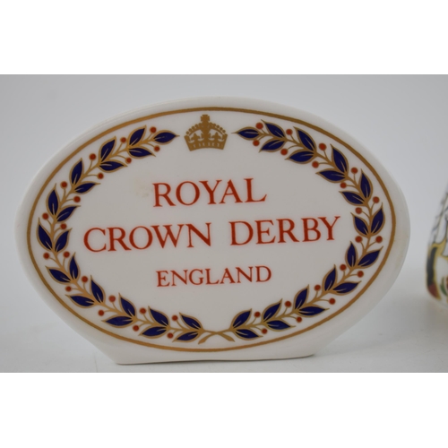 58 - Royal Crown Derby paperweight of a Derby Ram and a Royal Crown Derby point of sale, ram is first qua... 