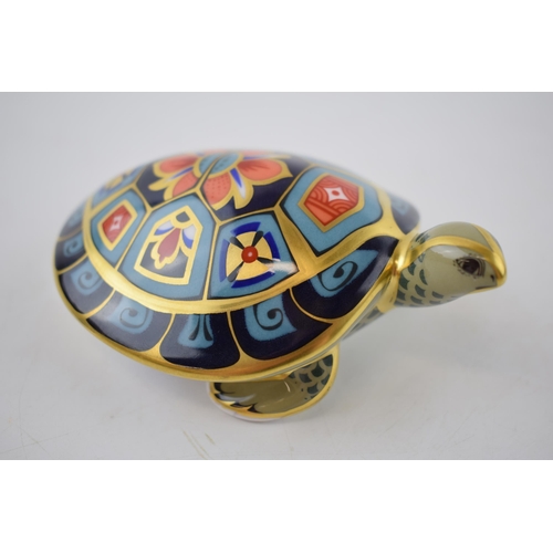 61 - Royal Crown Derby paperweight of a Terrapin, first quality with gold stopper.