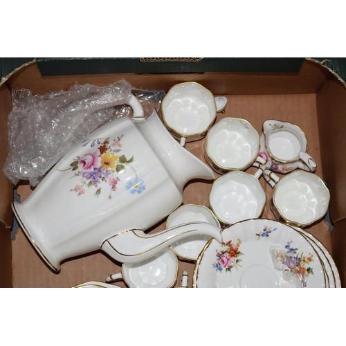 72 - Royal Crown Derby tea / dinner ware in the Derby Posies pattern to include a coffee pot (missing lid... 