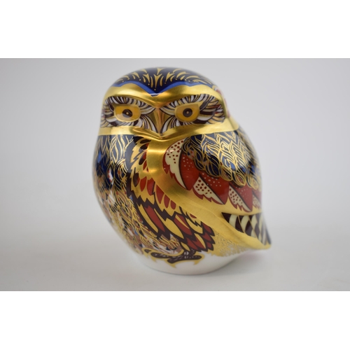 74 - Royal Crown Derby paperweight of a Little Owl, first quality with stopper.