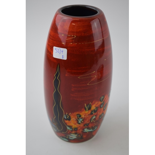 8 - Anita Harris Art Pottery skittle vase, decorated with the Tuscany pattern, 17.5cm tall, signed by An... 