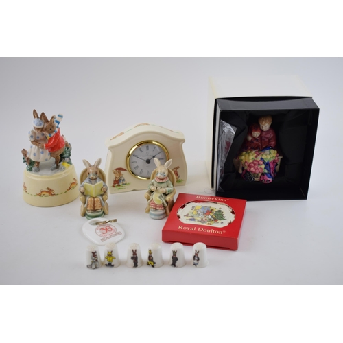 89 - Royal Doulton Bunnykins items to include Christmas Tree decorations, a miniature Flower Sellers Chil... 