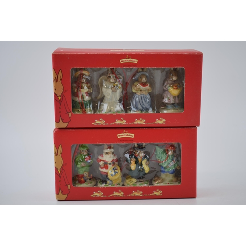 90 - Two boxed sets of Royal Doulton Bunnykins Christmas Tree decorations (8).