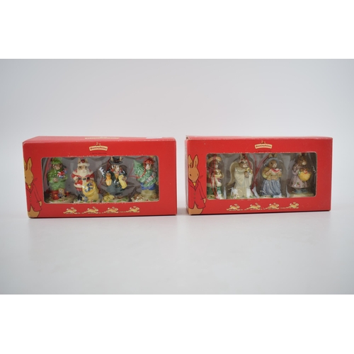 90 - Two boxed sets of Royal Doulton Bunnykins Christmas Tree decorations (8).