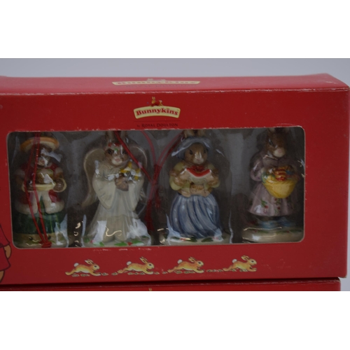 90 - Two boxed sets of Royal Doulton Bunnykins Christmas Tree decorations (8).