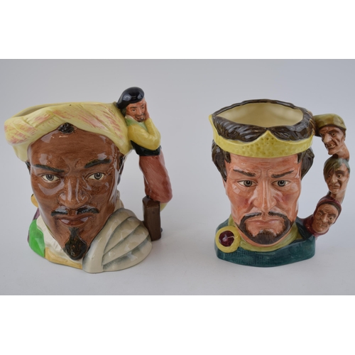 92 - Large Royal Doulton character jugs to include Othello D6673 and Macbeth D6667 (2).