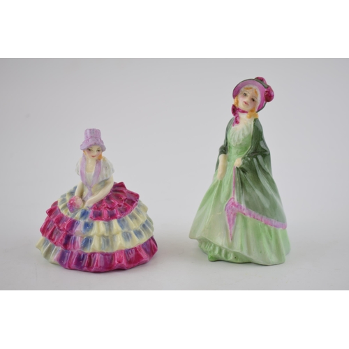 94 - Miniature Royal Doulton lady figures to include Chloe M29 with The Paisley Shawl M26 (2).