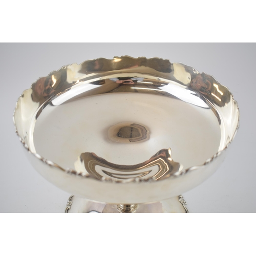 244 - Hallmarked silver large pedestal comport, with floral decoration, Chester 1924, 809 grams.