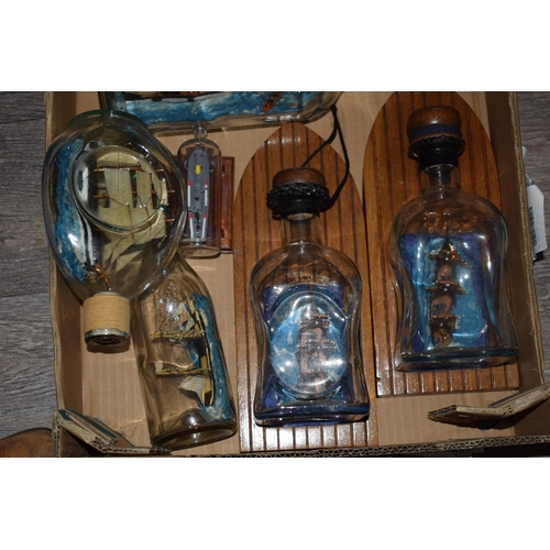 268 - A collection of vintage ships in bottles. (6)