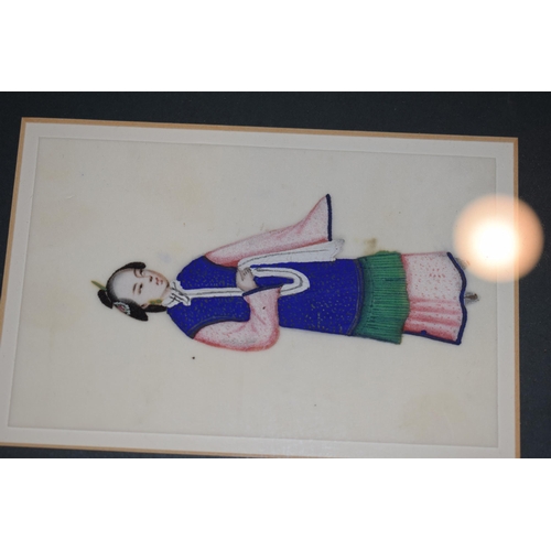 305 - A collection of Chinese School artworks on rice paper in gilt frames. c1880 24 x 29cm (5) together w... 