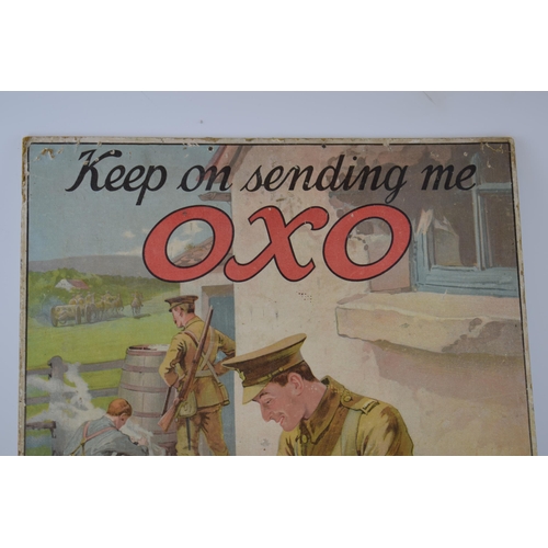 320 - Advertising card 'Keep on Sending me OXO' 36cm x 49cm.