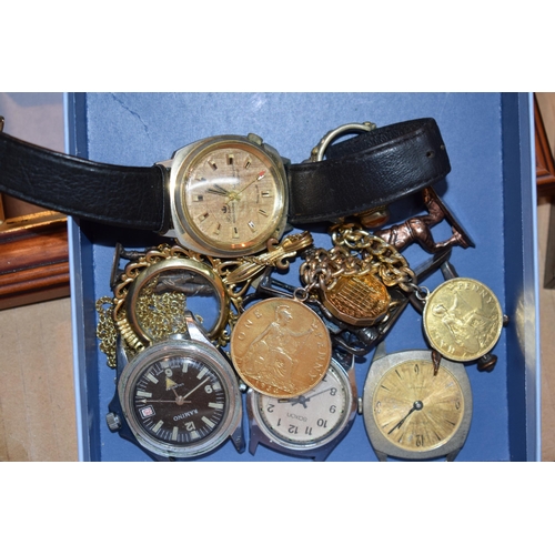 348 - A mixed collection of items to include vintage Swiss wristwatches, Zippo lighters and various simila... 