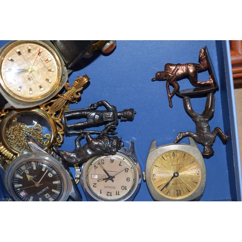 348 - A mixed collection of items to include vintage Swiss wristwatches, Zippo lighters and various simila... 