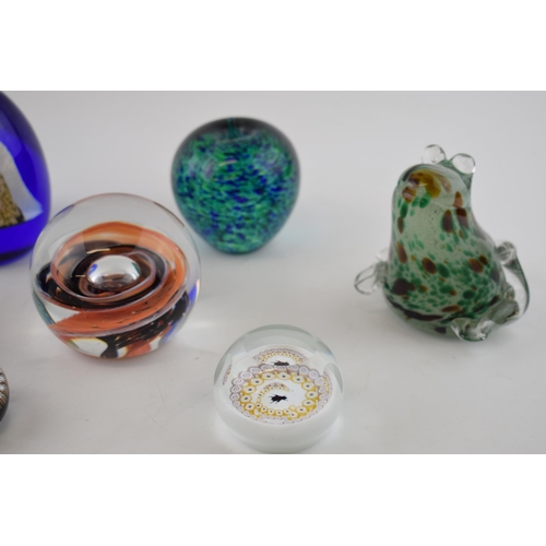 359 - A collection of paperweights to include Caithness such as Everest, Misty, Miniature Ladybird, a mill... 