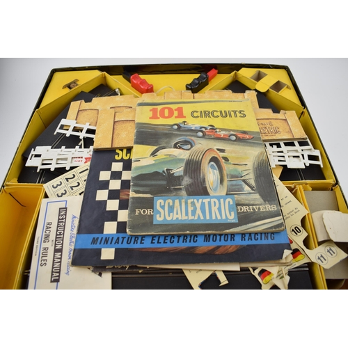 370 - Boxed Tri-ang Scalextric Grand Prix Series track and accessories including cardboard supports for ra... 