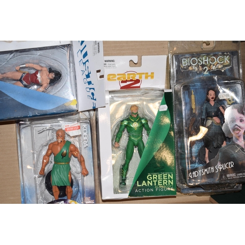 378 - A mixed collection of boxed action figures to include Marvel, Batman, DC and other similar items (2 ... 