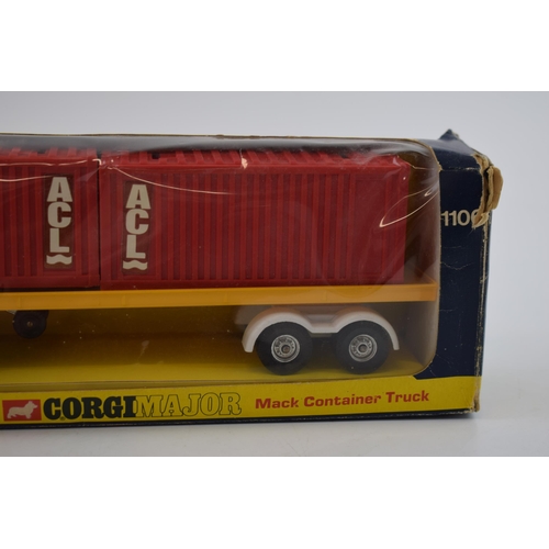 383 - A boxed Corgi Major Toys die cast 1106 Mack Container Truck 'ACL'.