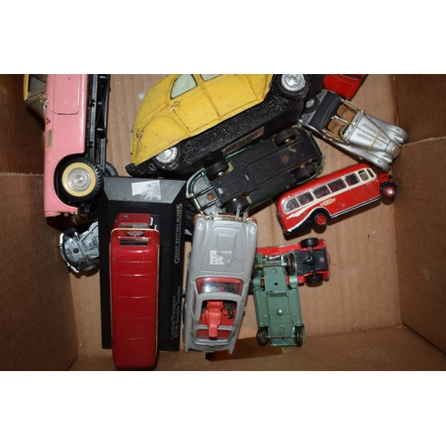 391 - A collection of vintage die cast model vehicles. Some Corgi and Dinky noted. (Qty)